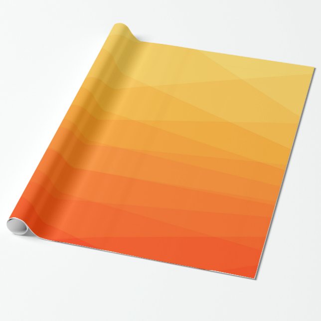 Papel De Presente Laranja E Poligonal Amarelo (Desenrolado)