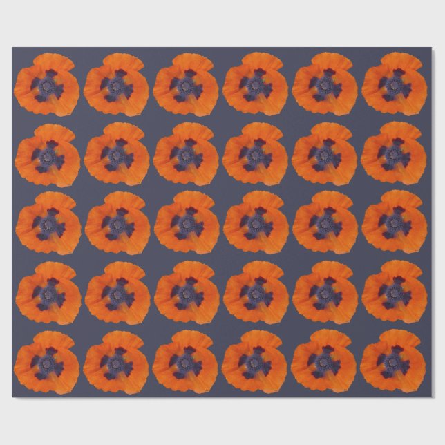 Papel De Presente Laranja Escarlate Poppy 1 (Aberto)