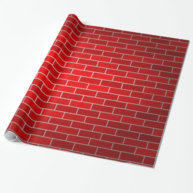 Papel De Presente Lareira de Tijolo Vermelho (Desenrolado)