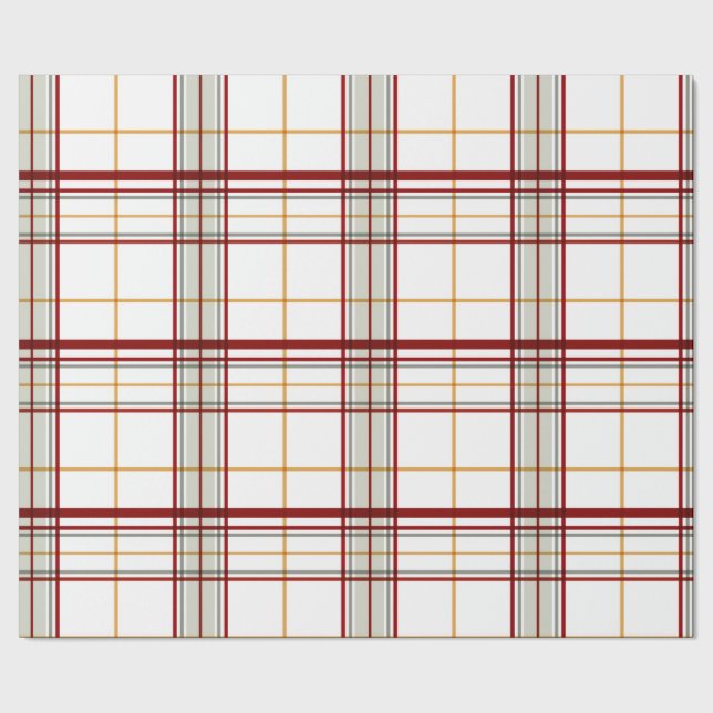Papel De Presente Large Plaid Modern Holiday Wrapping Paper (Barra)
