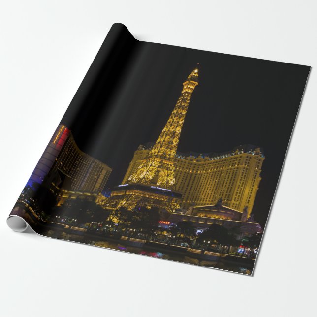 Papel De Presente Las Vegas à noite em Skyline (Desenrolado)