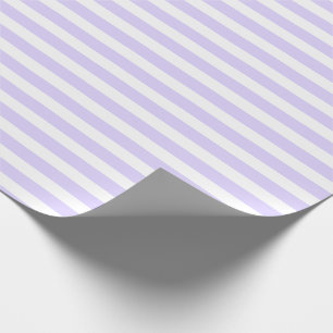 Papel De Presente Lavanda Azul e Branco Listrado Horizontal Simples