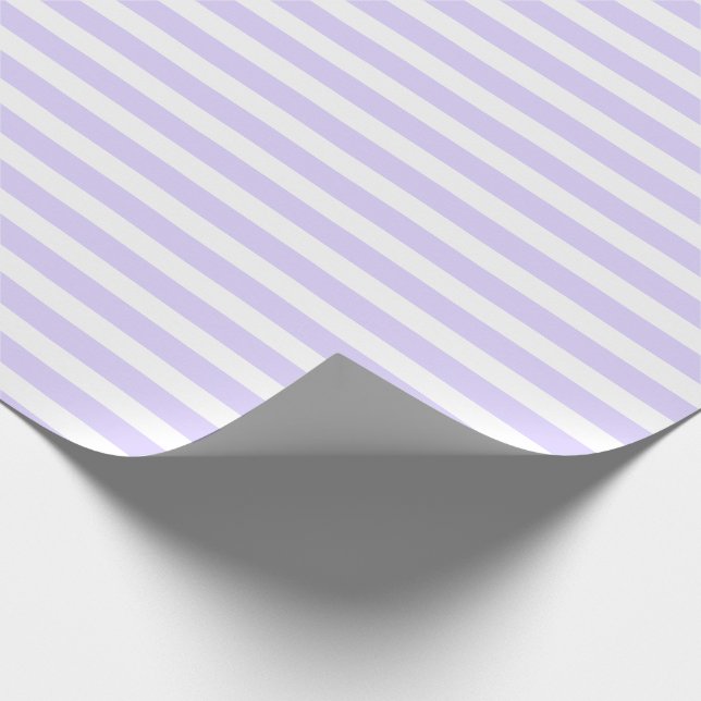 Papel De Presente Lavanda Azul e Branco Listrado Horizontal Simples (Ponta)