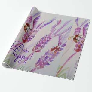 Papel De Presente Lavanda Bebê Feliz Flor Aquarela