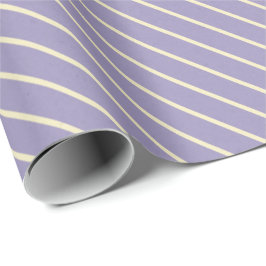 Papel De Presente Lavanda Creme Stripes Elegante Pastel Molha Elegan