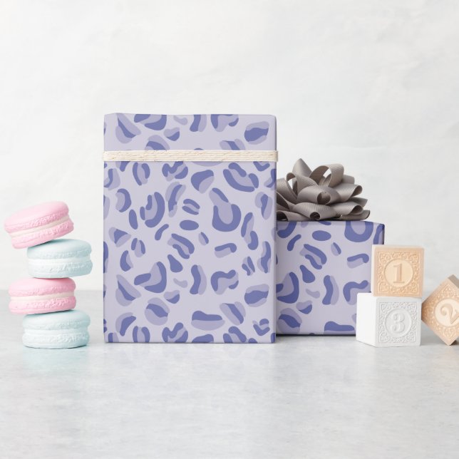 Papel De Presente Lavanda de padrão-leopardo roxo (Chá de bebê)