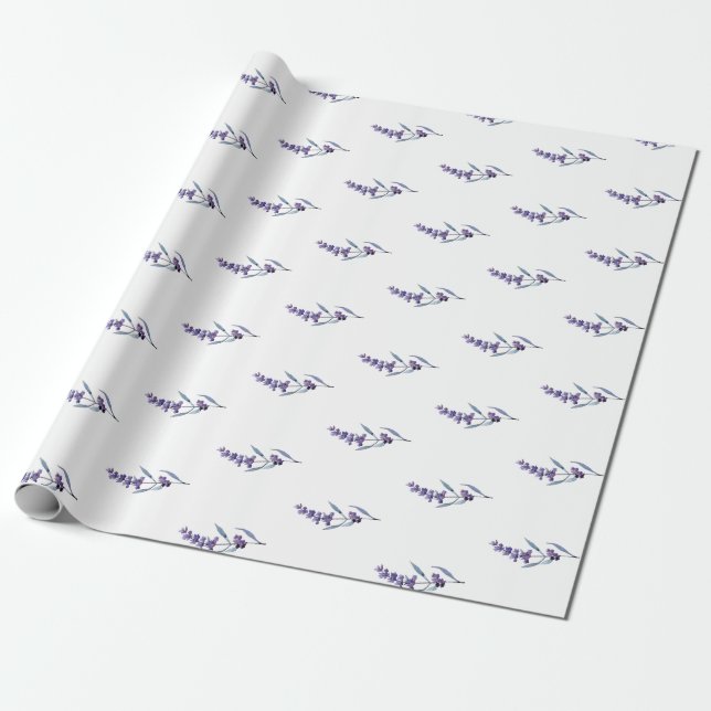 Papel De Presente Lavanda floral elegante (Desenrolado)