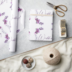 Papel De Presente Lavanda Floral Wedding