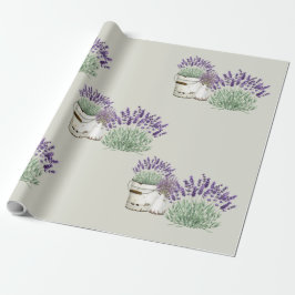 Papel De Presente Lavanda Neutra Rústica Vintage
