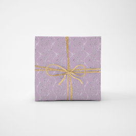 Papel De Presente Lavanda PurpleSpark Laurel Floral Silver Diamantes