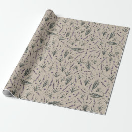 Papel De Presente Lavender Botanical Pattern Wrapping Paper