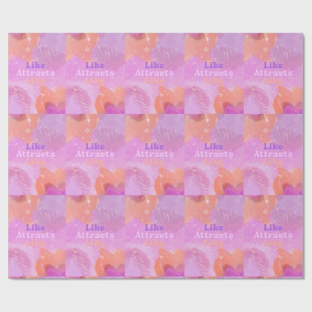 Papel De Presente Law of Attraction Motivational Inspirational Pink (Aberto)