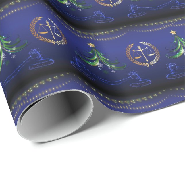 Papel De Presente Lawyer Christmas Tree Elegant (Ponta do rolo)