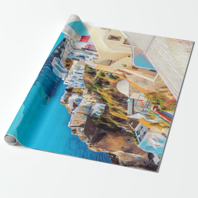 Papel De Presente ldp SANTORINI - panorama - (Desenrolado)