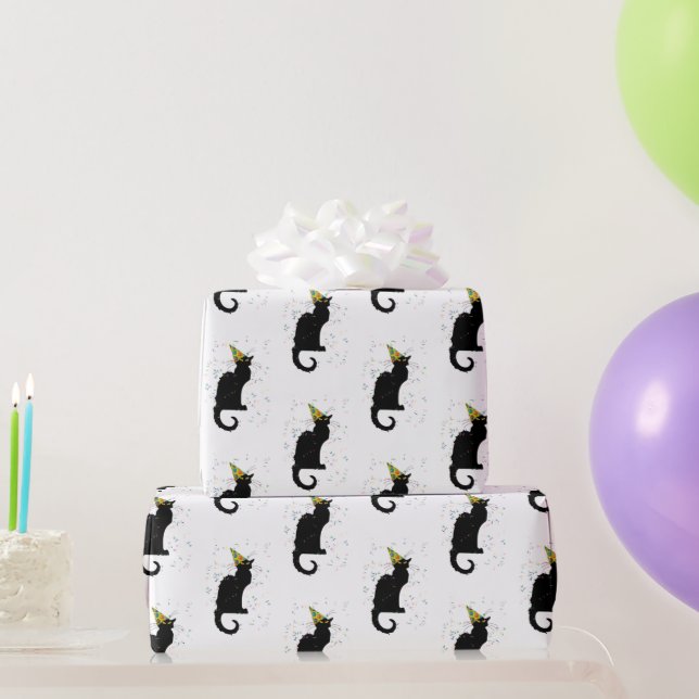 Papel De Presente Le Chat Noir Party Hat Confetti Celebration (Presentes para festas)