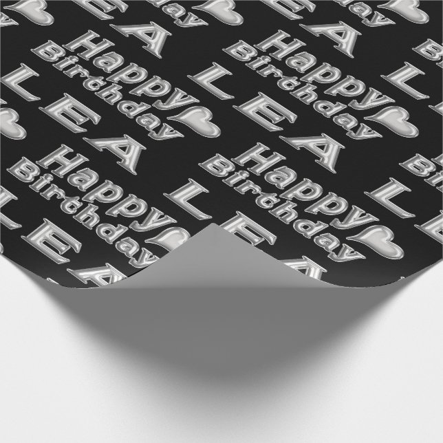 Papel De Presente Lea Happy Birthday silver black Geschenkpapier (Ponta)