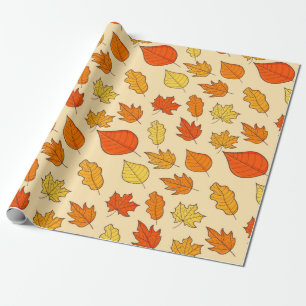 Papel De Presente Leaf Concept Pattern. Leaf Fall and Autumn Symbol,