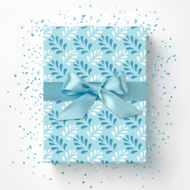 Papel De Presente Leaf Flourish Trellis in Aqua