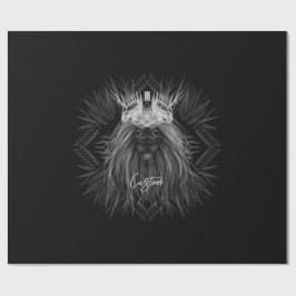 Papel De Presente Leão com Monograma Coroa