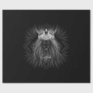 Papel De Presente Leão com Monograma Coroa