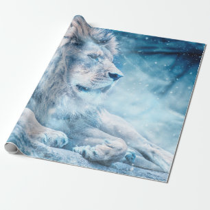 Papel De Presente Leão de neve deitado em animais de arte