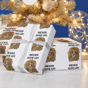 Papel De Presente Leão Nunca Desista Leão