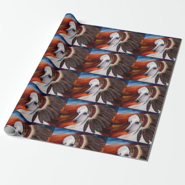 Papel De Presente Lebre afgano branco (Desenrolado)