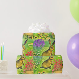 Papel De Presente Lebrezinha nas flores