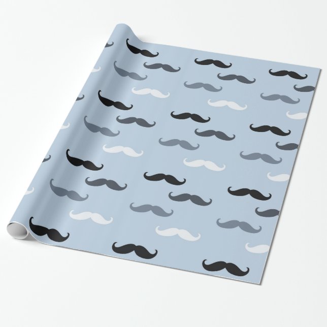 Papel De Presente Legal bigode azul (Desenrolado)