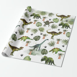 Papel De Presente Legal Dinossauros T-Rex Jurrasic Greeneric