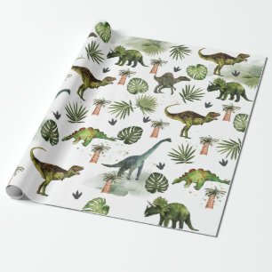 Papel De Presente Legal Dinossauros T-Rex Jurrasic Greeneric