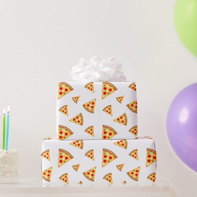 Papel De Presente Legal e divertido padrão de fatias de pizza em bra (Presentes para festas)