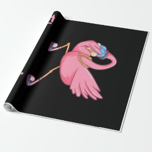 Papel De Presente Legal Flincrível Dabbing Flamingo