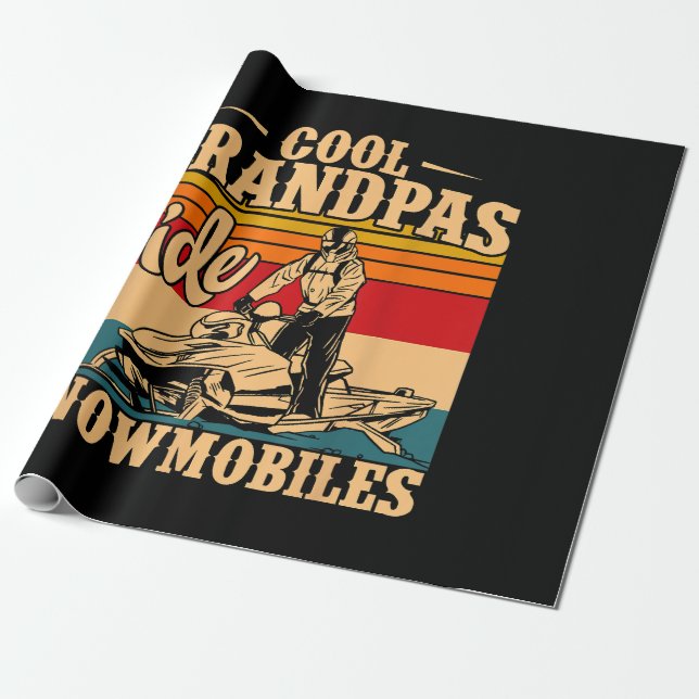 Papel De Presente Legal Grandpas caminha Snowmobiles Snowmobile Snow (Desenrolado)