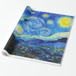 Papel De Presente Legal Starry Night Vincent Van Gogh pintando ART<br><div class="desc">legal,  estrelado,  noite,  vincente,  van,  gogh,  pintura,  velho,  mestre,  obra-prima,  fino,  retorcido,  impressionismo,  vibrante,  saturado,  cor,  bonita,  boa,  qualidade,  alta,  resolução,  paisagem,  paisagem,  posto,  decoração,  estrela</div>