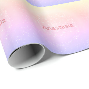 Papel De Presente Legal Trendy Pink Sparkly com o seu nome Wraping 
