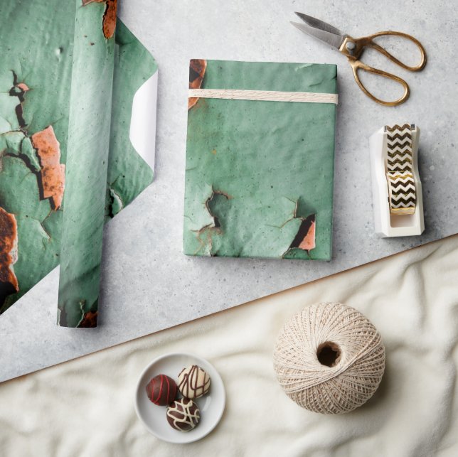 Papel De Presente Legal turquesa, marrom, rusty metal (Artesanato)