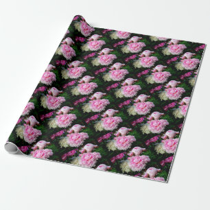 Papel De Presente Legant romântico Pink White floral