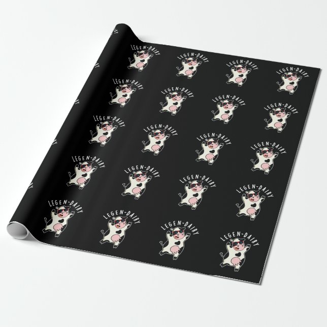 Papel De Presente Legen-milk Funny Cow Pun Dark BG (Desenrolado)