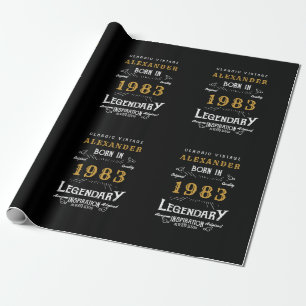Papel De Presente Legendário para Adicionar Nome do aniversário de 4