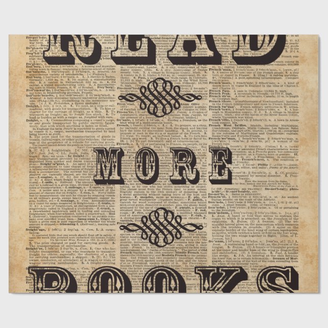 Papel De Presente Leia mais arte da página do dicionário da (Aberto)