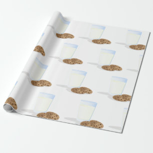 Papel De Presente Leite e Cookies