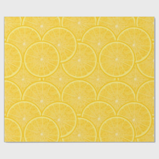 Papel De Presente Lemon Slice Citrus Fruit Yellow Wrapping Paper