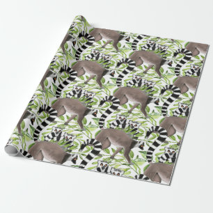 Papel De Presente Lemurs de Madagáscar na selva