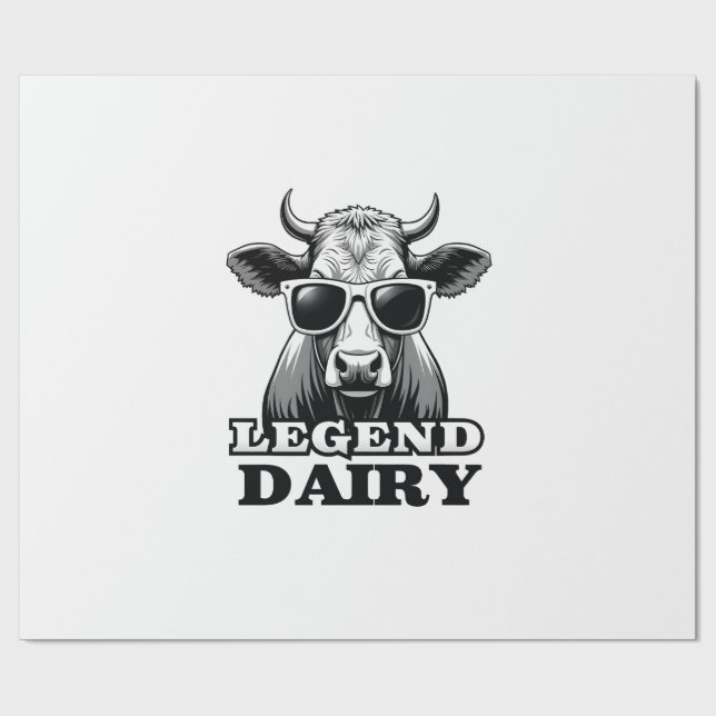 Papel De Presente Lenda Laticínio Fazendeiro Engraçado Vaca Fazendei (Aberto)