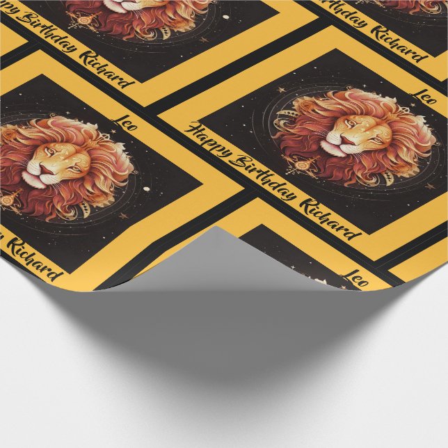 Papel De Presente Leo Add Name Birthday Zodiac Gift (Ponta)