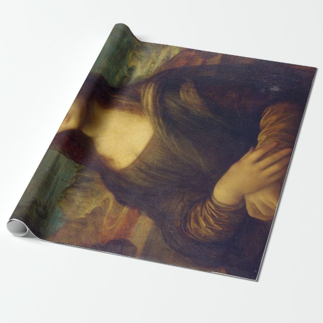 Papel De Presente Leonardo da Vinci icónico Mona Lisa (Desenrolado)