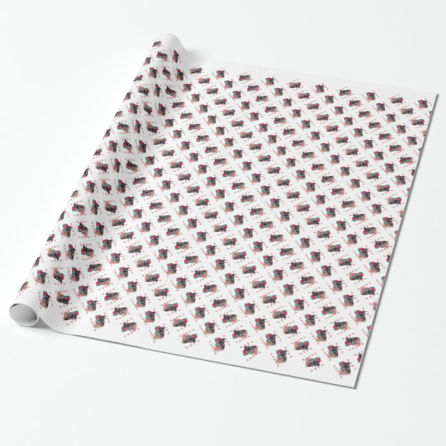 Papel De Presente Leonberger Papais noeis Paws (Desenrolado)