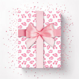 Papel De Presente Leopard Dot in Pink
