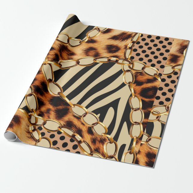 Papel De Presente Leopard Pattern, Leopard Print, Animal print, (Desenrolado)